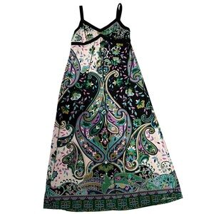 Studio by JPR Elegant Black and Green Maxi Dress Sz XL